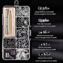 Eyeglass Nose Pads Kit, Eyeglass Repair Kit Upgraded Soft Silicone Air Chamber Screw-In Glasses Nose Pad Replacement Kit With Screws, Screwdriver, Tweezers, Glasses Cloth And Earhook,Universal Glasses Repair Kit For Eyeglasses, Sunglasses & Reading Glasses