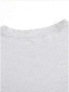 Women'S Casual Crew Neck Sweatshirt,Alphabet Pattern, Spring/Fall Season Coffee And Wine Quote Design - 淺灰色 - 查看 5