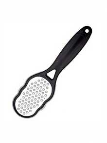 1pc Professional Stainless Steel Foot File With Anti-Splash Design, Ergonomic Handle & Coarse/Fine Grit Exfoliating Surface - Durable Plastic Construction For Home Spa Pedicure & Manicure Care - Perfect Holiday Gift For Graduation, Thanksgiving, Christmas