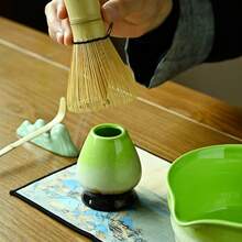 7件套抹茶入门套装，包含抹茶碗（带嘴）、抹茶筅、筅架、勺子、筛子、茶勺、茶布，精美抹茶茶道礼盒套装，适合作为生日和节日礼物。 - 彩色 - 查看 8