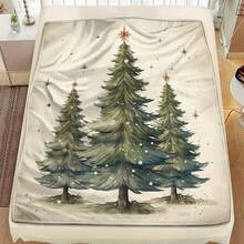 Tree Flannel Bedding Throw Blanket, SImmanuel, Oft & Warm Plush Blanket Couch, Office, Autumn And Winter, Wintertime Seasonal Home Decoration Indoor Outdoor Party Supply, Decor, Decorations Home 280gsm Room Decor Home Essentials Decor Bedroom