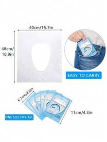 50片/包 一次性旅行马桶座垫，防水便携式马桶内衬，旅行、商务、浴室装饰、夏季必备 - 彩色 - 查看 7