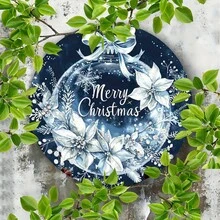 1 pièce Panneau métallique bleu Joyeux Noël - Décoration murale de vacances 2D, convient pour la maison, la cuisine, le café, le bureau - Cadeau de vacances parfait, meilleur choix de Noël, décoration de pièce idéale