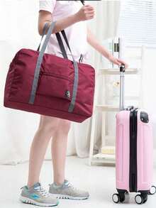 1个可折叠旅行包，大容量便携行李包，健身包，收纳袋，防水洗衣袋，化妆包，适合户外、旅行、通勤、居家收纳 - 彩色 - 查看 4