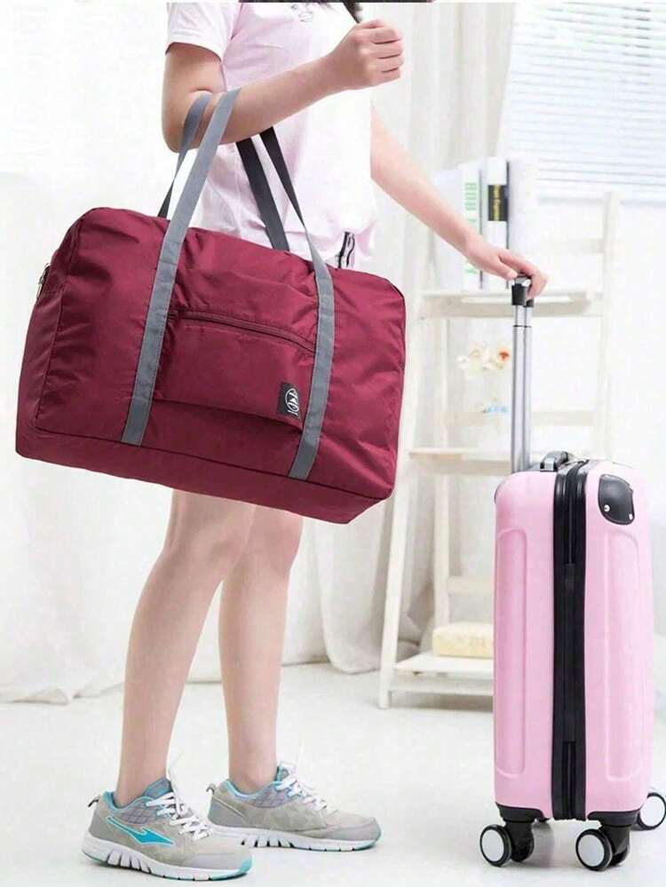 1个可折叠旅行包，大容量便携行李包，健身包，收纳袋，防水洗衣袋，化妆包，适合户外、旅行、通勤、居家收纳 - 彩色 - 查看 3