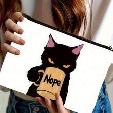 2 piezas, Bolsa de maquillaje con estampado de oso de peluche y gato negro, bolsa de cosméticos con cremallera y bolsa de aseo con estilo gótico oscuro de la academia, bolsa reutilizable para medicamentos con tema lindo, bolsa para lápices, bolsa de almacenamiento, bolsa de viaje y maquillaje - para la escuela, decoración del hogar de verano, bolsa para bocadillos - 9 pulgadas * 6 pulgadas Bolsa de maquillaje, neceser, bolsa de cosméticos, bolsa de lavado, artículos esenciales de viaje, artículos esenciales de vacaciones para hombres y mujeres