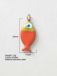 1 pieza Accesorio decorativo con forma de pez de acero inoxidable lindo, colgante DIY, para uso diario