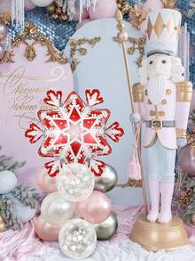 18 pièces/set Ensemble de ballons de colonne thème de Noël, comprenant des ballons en feuille d'aluminium flocons de neige de Noël, convient pour fête de Noël, fête d'anniversaire thème Noël, décoration de maison d'hiver, décoration de fête du Nouvel An