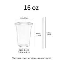 12 OZ, 16 OZ, 20 OZ, 24 OZ Transparent Plastic Cups (With Straw Lids), 50 Sets Of Disposable Plastic Iced Coffee Cups, Take-Out Coffee Cups (For Making Smoothies, Milkshakes, Cold Drinks) - 無色 - 查看 11