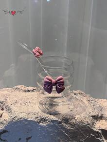 Bowknot Coffee Glass Straw Cup - Girly Bowknot Straw Cup, Milk Tea Straw Cup, Matcha Coffee Straw Cup - Excellent Choice For Holiday/Birthday Gifts! - Multicolor - View 12