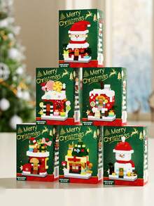 1292 Stücke Weihnachts Mikropartikel Bauklötze Set, Haus Bauklötze Konstruktionsspielzeug, inklusive Weihnachtsmann, Rentier, Schneemann, Weihnachtshaus, Weihnachtsstrumpf Bauklötze, DIY Bauklötze Spielzeug, Feiertags Dekorationen, Weihnachtsparty Dekorationen, geeignet als Weihnachtsgeschenke.