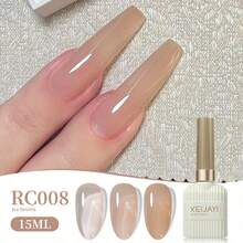 XEIJAYI 1pc 15ml Jelly Crystal Gel Nail Polish Translucent With Sheer Ice Clear Effect - Soak Off UV/LED - Perfect For DIY Manicures Nails - Apricot - View 7