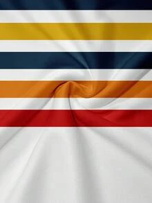 Men Casual Street Fashion Sporty Contrast Stripe Print Half-Zip Pullover Sweatshirt And Sweatpants Set, Fall Clothes - Multicolor - View 3