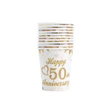 50e Anniversaire Ballons Assiettes et Gobelets en Papier Jetables, Assiettes et Gobelets Fournitures de Fête Convenant pour 30 Invités, Assiettes en Papier Jetables Vaisselle de Fête Convenant pour Anniversaire, Mariage, Fête, Pique-Nique Familial