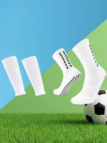 4 Pairs Men's Grip Soccer Socks, Non-Slip Athletic Socks For Basketball, Football, Sports - Multicolor - View 13