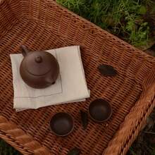 1pc/6pcs French Minimalist Beige Placemat, Vintage Nordic Tea Towel, Food Photography Backdrop Cloth