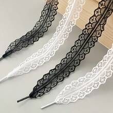 1 Pair, Lace Shoelaces DIY Ballet Cute Girl Accessories German Training Shoes White Silk Lace Shoelaces