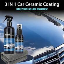 JB-XPCS 3-In-1 Car Nano Ceramic Coating Quick Spray Film, Anti-Scratch, Hydrophobic, Paint Protection Wax, Car Detailing Polishing Kit - Black - View 4