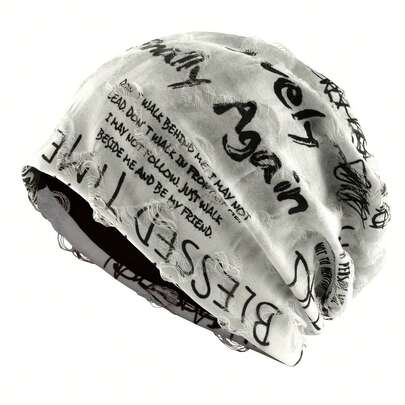 Outdoor Sports Knitted Hat Unisex Autumn Winter Beanie Letter Retro Brimless Hat Women Men Pullover Hat