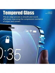 5 件全屏钢化玻璃保护膜，全屏手机保护膜适用于 17 16 15 14 13 12 11 Pro Max XS X XR 6 7 8 16 15 14 Plus 12 13 Mini 透明保护盖玻璃膜屏幕保护必需品，适用于日常防护、办公室、家庭手机屏幕保护膜手机配件防水防震防摔防刮 - 5Pcs HD - 查看 6