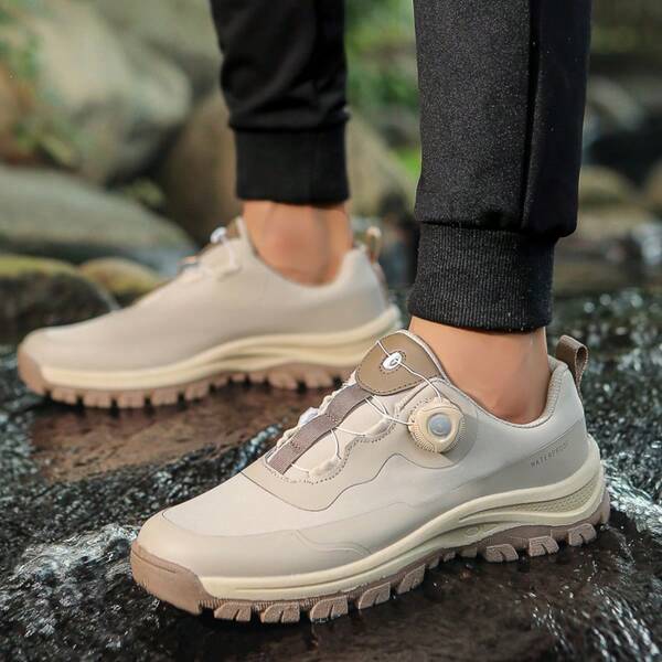 Men's Rotating Buckle Waterproof Sports Shoes | Slip-Resistant, Durable Outdoor Hiking Shoes | One-Click Slip-On Ease (Lifesaver For Lazy Days) Tech-Enhanced Casual Shoes | A Hidden Gem – Essential For Outdoor Adventures And Commuting