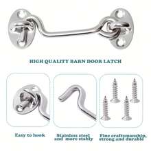 1 chiếc khóa cửa chuồng bằng thép không gỉ cao cấp 3/4/8 inch - Chốt cửa chịu lực, chốt cửa kiểu móc, khóa cửa trượt, thích hợp cho phòng ngủ, cửa sổ ngoài trời, tủ, phòng tắm - Bền, chống ăn mòn, dễ lắp đặt. - Nhiều màu - Xem 12