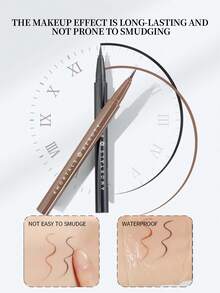 Amortals Eyeliner Pen Brown 0.01mm Ultra-Fine Waterproof Sweatproof Smudge-Proof Long-Lasting Pigmented Skin-Friendly Gentle Quick-Drying Matte Smooth & Fluid Tip Suitable For Travel Christmas Halloween Thanksgiving Valentine's Day Holiday Gifts Party Romantic Date Girlfriends Gathering Wedding Daily Commute Interview Graduation