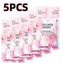 三合一樱花胶原蛋白面膜，包含洁面乳、精华液和面膜，美白、淡化细纹、提亮肤色 - 彩色 - 查看 7