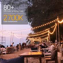 S14 LED Replacement Bulbs ONLY Compatiable 48-96 FT Solar String Lights, DC 3V Low Voltage 2700K Warm White Weatherproof E26 Screw Base Non-Dimmable-496052 - 彩色 - 查看 7