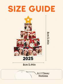 1 Stück/2 Stücke/3 Stücke Familien-Fotobaumweihnachten, personalisierte Acryl-Fotodekoration, Bild-Acryl-Dekoration, Heimdekoration, individuelle Familien-Fotobaumdekoration, elegantes Wohnen, kunstvolles Wohnen - Verschiedenfarbig - Übersicht 6