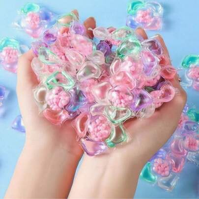 100 viên giặt 5 trong 1, hương thơm lâu dài, tẩy vết bẩn mạnh mẽ, bảo vệ màu sắc, nước giặt đậm đặc, hạt gel giặt, làm mềm vải, kháng khuẩn & chống mạt bụi, thích hợp cho máy giặt và máy sấy.