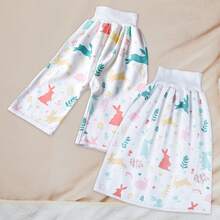 2件套透气柔软可洗如厕训练裤和裙子套装，防漏婴儿尿布 - 彩色 - 查看 10
