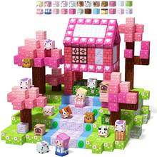 48/100/200/300 szt. magnetycznych klocków, 0,78 cala, magnetyczny zestaw klocków konstrukcyjnych z różowym sercem i kwiatami, edukacyjna zabawka sensoryczna STEM, najlepszy prezent na rok 2025, odpowiedni dla dzieci w wieku 3+ lat, chłopców i dziewcząt