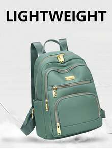 女士防盗迷你纯色尼龙背包，多功能时尚日常包，多口袋轻便旅行包，大容量简约背包，方便实用，适合学生、护士、教师、商务人士、旅行、通勤、购物、办公、约会、徒步旅行、培训、工作等各种场合，也是理想的生日和节日礼物。 - 彩色 - 查看 10