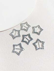 Zestaw 6 sztuk Modnych Ozdobnych Kryształków Pentagramów i Okrągłych Metalowych Ozdób do Butów