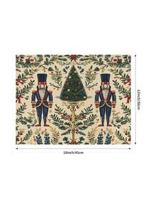 1pc Christmas Nutcracker Table Runner, Christmas Decor Table Runner, Christmas Linen-Like Table Runner, Table Runner, Table Runner, 1pc Table Runner, 4pcs Placemats, 1pc Pillow Cover, 3 Products Available, Seasonal Home Decor Indoor/Outdoor Party Supplies, Winter Home Decor, Christmas Decoration, Christmas Room Decor, Christmas Party Decoration