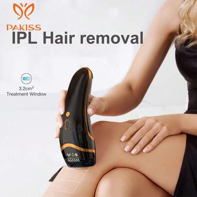 PAKISS Dispositivo de depilación IPL, depilación permanente e indolora para mujeres y hombres en casa, 5 modos para cuerpo, rostro, axilas, piel y línea del bikini.