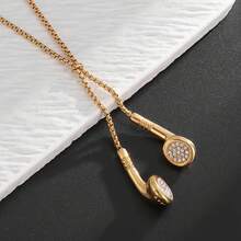 Simple Zinc Alloy Fashion Daily Jewelry Earphone Pendant Necklace - 銀色 - 查看 3