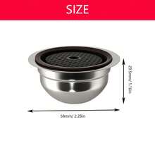 Latest Reusable Stainless Steel Coffee Capsules Compatible With Vertuo Delonghi ENV135, Delonghi ENV150, Plus, GCA1, Vertuo Next, Vertuo POP, Includes 1 Silicone Lid, 4 Barcode Stickers, Recommended To Use 9g Of Fresh Ground Medium Or Dark Roast Coffee Beans - Silver - View 7