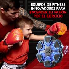 Máquina de Boxeo Musical Bluetooth con 6 Blancos, 9 Velocidades Ajustables, Luces LED, Incluye 4 Guantes - Ideal para Ejercicio en Casa/Gimnasio/Entrenamiento (Recargable, Fácil Instalación) - 1 - Ver 2