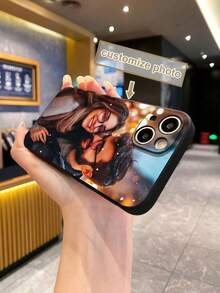 1pc Customized TPU Shockproof Phone Case Compatible With Apple 16/15/14/13 Plus Pro Max Pro/Compatible With OPPO/Compatible With Redmi/Compatible With VIVO, Suitable As Christmas/Thanksgiving/Halloween/Valentine's Day/Easter Gift For Men/Women/Girlfriend/Family/Friends, Customizable With Personal Photos, Cartoons, Game Characters, Celebrities, Etc.,International Version, Not The Domestic Version - Black - View 5