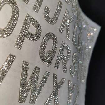 4 cm självhäftande kristallglas strass 26 klistermärken med versaler på engelska bokstäver för DIY-dekoration