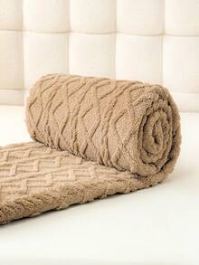 1 件米色波西米亚风格毛毯，塔夫绸提花仿羊羔绒毛毯，柔软轻盈，温暖透气，可用作床罩或披肩，适合客厅、卧室、宿舍、家具装饰，所有季节，小尺寸可用作沙滩巾 - 咖啡棕 - 查看 10