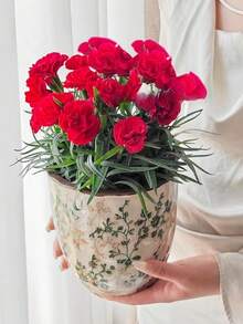 Ceramiczna doniczka z efektem spękania w stylu vintage – rustykalna doniczka w stylu wiejskim, idealna na sukulenty, wężownice, do ogrodu domowego i na balkon