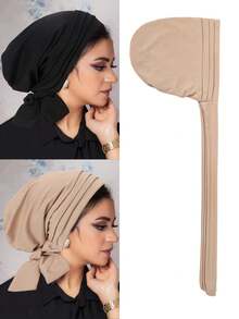 4pcs/Set Women's Elegant Solid Color Headband With Twist And Bow, Turban Hat Fashionable Cap For Spring And Autumn Bonnet Hair Bonnet Turban Sleep Bonnet - Multicolor - View 30