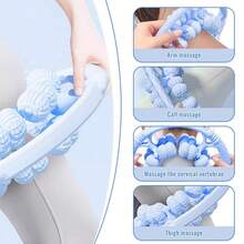 1 件圆形淋巴引流按摩器，放松滚轮 32 轮，脂肪按摩工具，腿部滚轮，便携式手持式，用于小腿手臂锻炼 - 彩色 - 查看 13