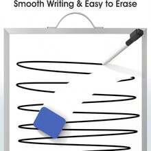 MaxGear Small White Board Dry Erase Board For Wall, Golden Aluminum Alloy Frame 16"X12" Hanging Whiteboard, Portable Double-Sided Magnetic Whiteboard For Students, Planning, Drawing, Memo - ColorD - 查看 3