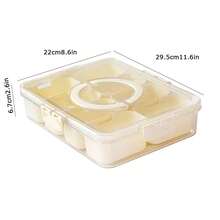 Snackle Box Container,Portable Snack Box 8 Compartment Divided Serving Tray With Lid And Handle,Clear Storage Organizer For Fruit Candy Nuts Veggie-Perfect For Road Travel Party(1 Pack) - Clear - View 10