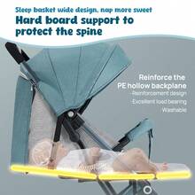 PORIYA Foldable Baby Stroller Outdoor Travel Pushchair Carry On Plane One Key Folding Lightweight Compact With Four Wheels Sunshade - 灰色 - 查看 2