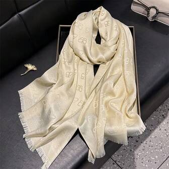 1pc Fashionable, Elegant And High-Quality Long Silk Scarf/Shawl
